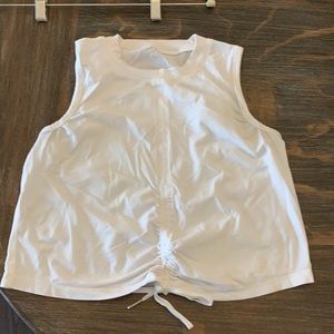 Lululemon white crop top with tie front